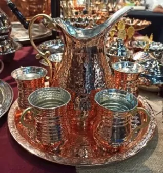 Bakır Kapaksız Sürahi Takımı