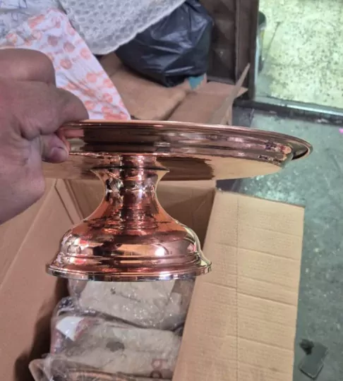 Bakır Ayaklı Kebap Sunum Tepsisi