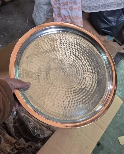 Bakır Ayaklı Kebap Sunum Tepsisi