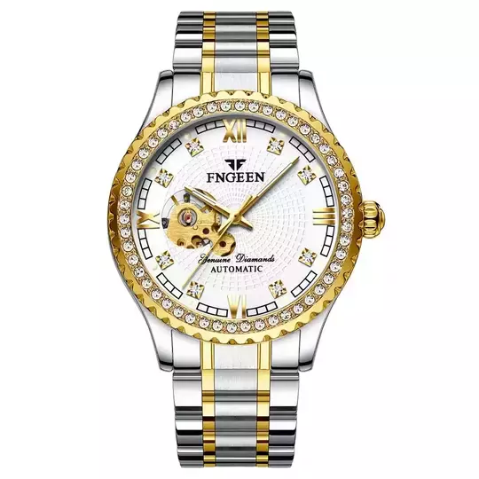Classic Watch Gold White