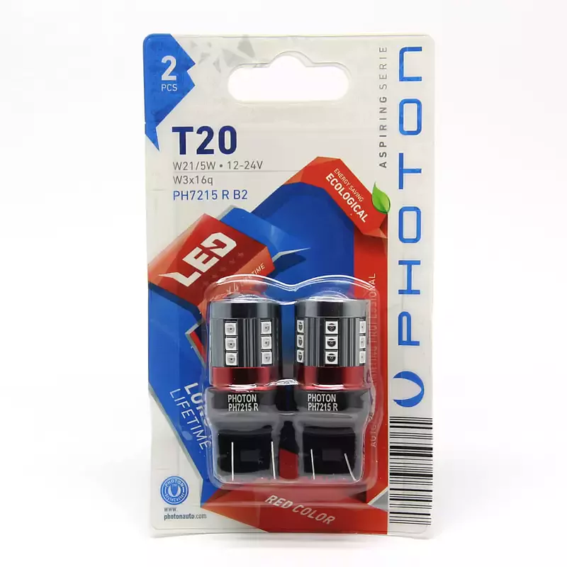 T20 W21/5W 12V RED LED (2'Lİ BLİSTER)