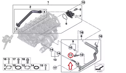 Bmw F30 Kasa 316i 320i ed N13 Silindir Kapak Hava Tahliye Hortumu