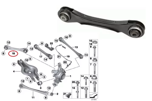 Bmw 1 Serisi F20 Kasa Arka Sağ Üst Denge Kolu Ön AYD