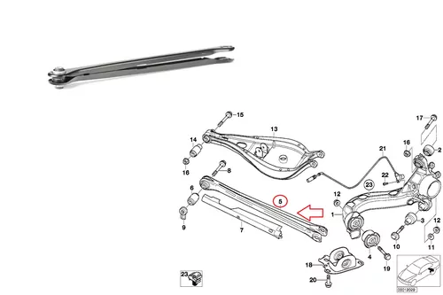 Bmw E46 Kasa Arka Salıncak Denge Kolu (Maşa Kolu)