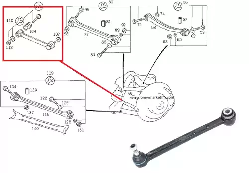 Mercedes W202 Kasa Arka Rotili Bugi Kolu Yerli