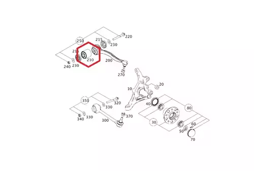 Mercedes W204 Kasa Ön Üst Eğri Salıncak Burcu Optimal Marka