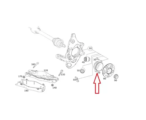 Mercedes C Serisi W204 Kasa Arka Teker Bilyası Aspart Marka