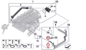 Bmw F30 Kasa 316i 320i ed N13 Silindir Kapak Hava Tahliye Hortumu