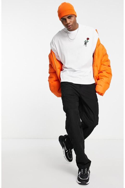 Oversize Rose Unisex Beyaz T-shirt