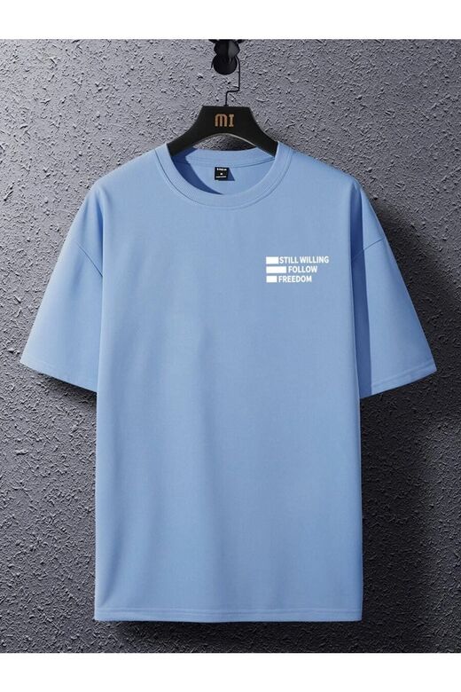 Unisex Oversize Follow Freedom Baskılı T-shirt