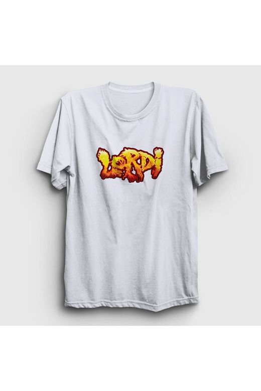 KOD:Presmono Unisex Beyaz Fire Logo Lordi T-shirt 379361tt