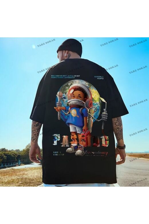 Y2K Unisex Harajuka Anime Retro Kawai Kuromi T-shirt Kod-Mavi-Etiket:  8391