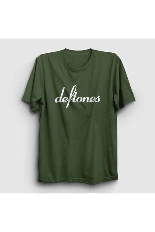 KOD:Presmono Unisex Haki Logo Deftones T-shirt 138867tt