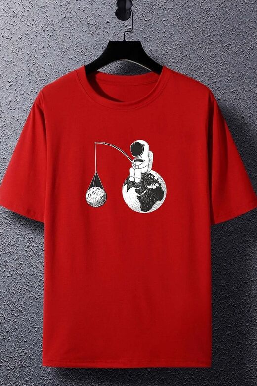 Unisex Uzay Baskılı T-shirt
