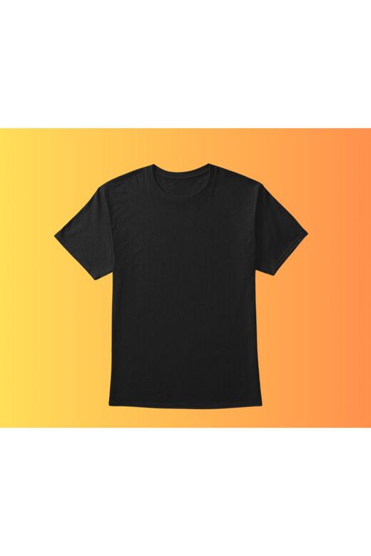 Erkek Siyah %100 Pamuk Regular Normal Kalıp Bisiklet Yaka Kısa Kollu Tişört T-shirt