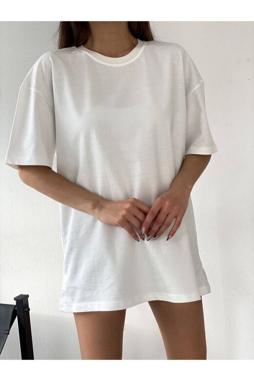 On The Life Unisex Pamuk Siyah Bisiklet Yaka Oversize Boyfriend T-shirt