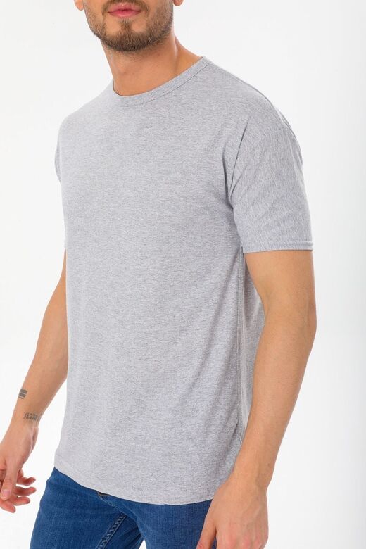 Dar Kalıp Slim Fit Erkek T-shirt Gri