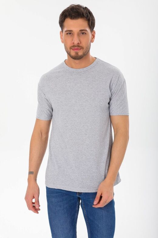 Dar Kalıp Slim Fit Erkek T-shirt Gri