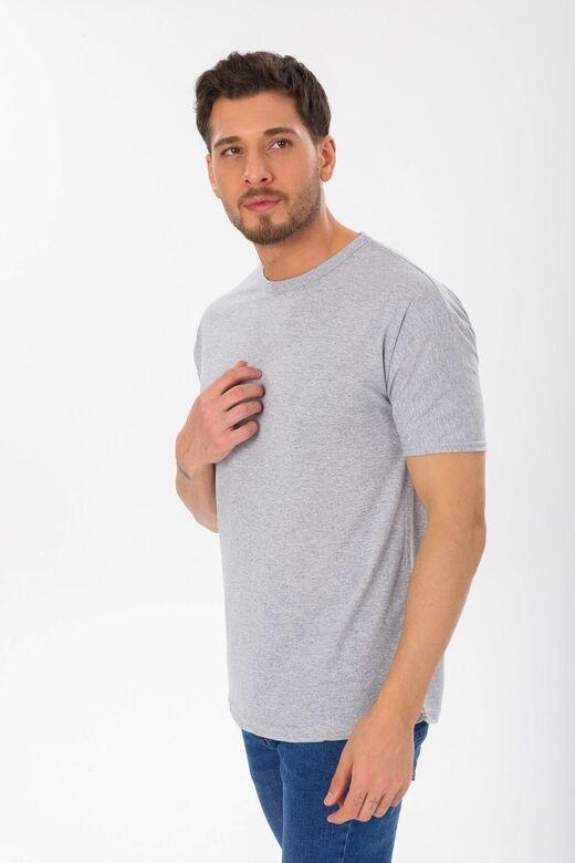 Dar Kalıp Slim Fit Erkek T-shirt Gri