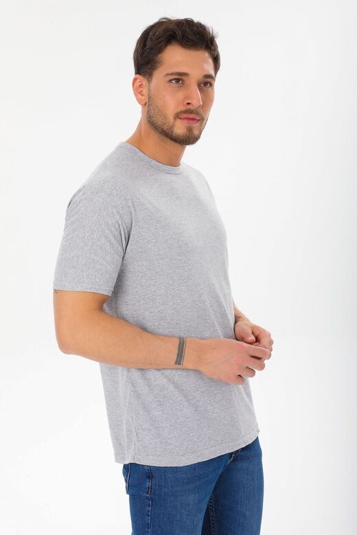 Dar Kalıp Slim Fit Erkek T-shirt Gri