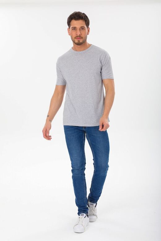 Dar Kalıp Slim Fit Erkek T-shirt Gri