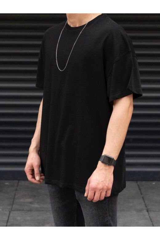 Erkek Siyah Oversize Basic Tshirt