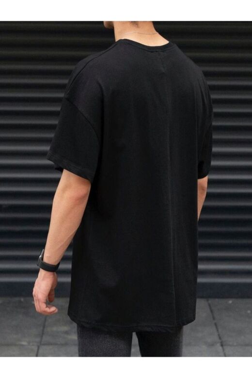 Erkek Siyah Oversize Basic Tshirt