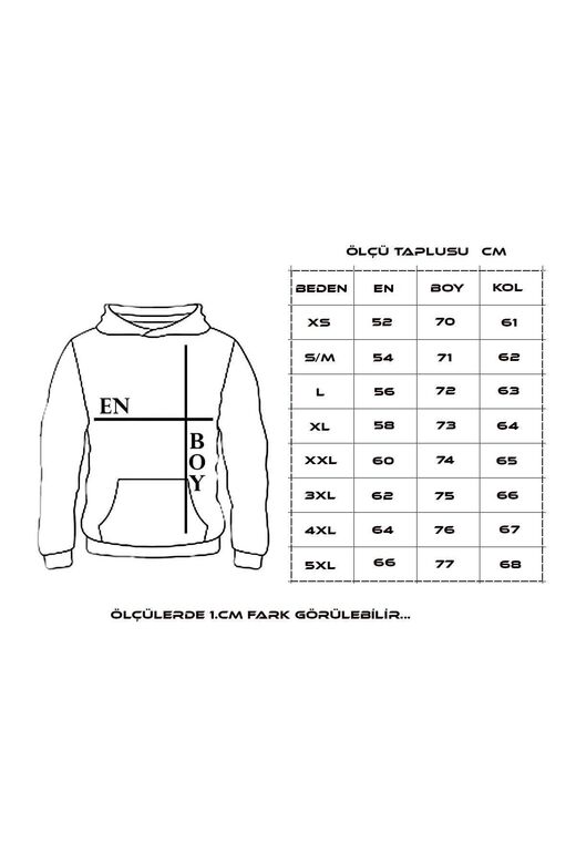 Unisex Siyah Sweatshirt Ve Bileklik 2’ Li Kombin