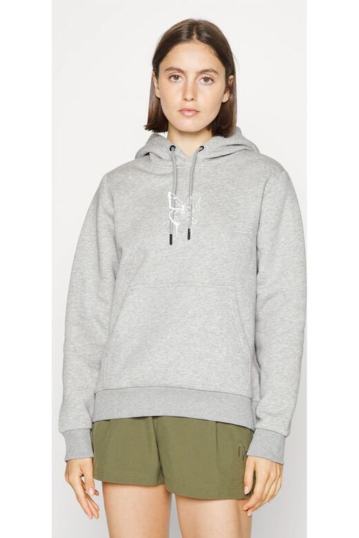 Kadın Oversize Çicekli Kelebek Siyah Sweatshirt