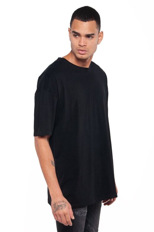 Erkek Oversize Bol Kalıp Düz Renk T-shirt