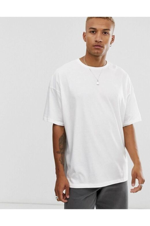 Erkek Oversize Düz Renk T-shirt