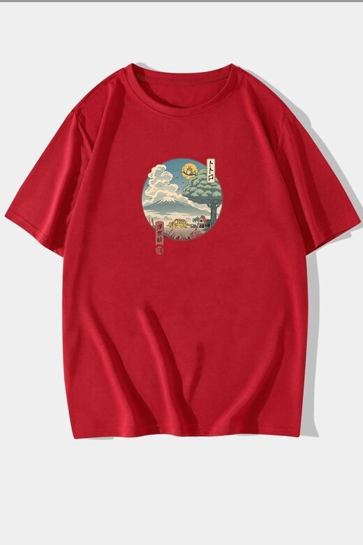 Unisex Neighbor's Ukiyo E Baskılı T-shirt