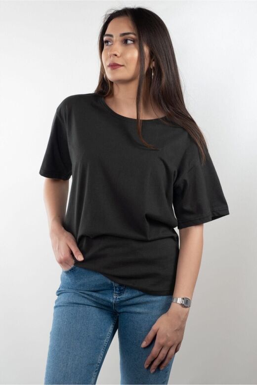 Unısex Siyah Oversize Tişört