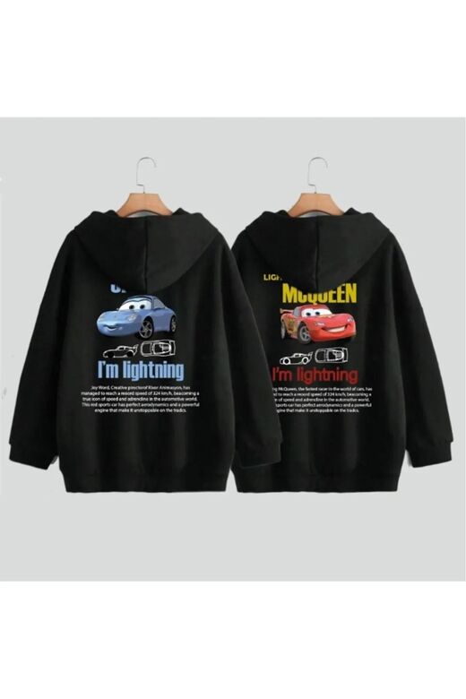 sweatshirt kapüşonlu migguen sally baskılı çift kombini kapüşonlu kazak