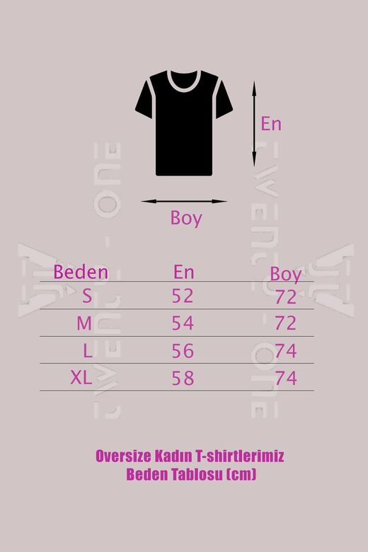 Kadın Beyaz Butterfly Ön Arka Baskılı Oversize T-shirt