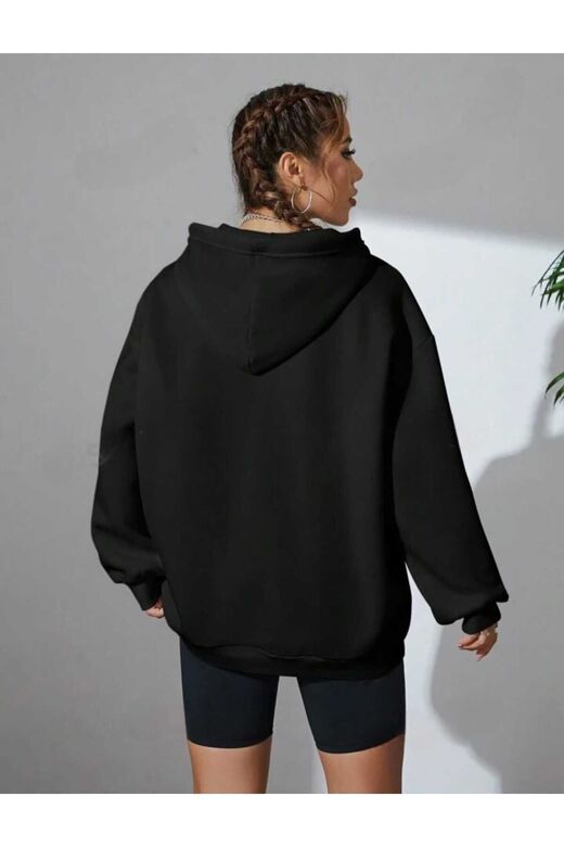 sweatshirt baskılı kapşonlu oversıze unisex