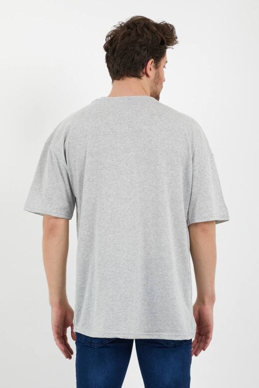 Gri Oversize Unisex Düz T-shirt