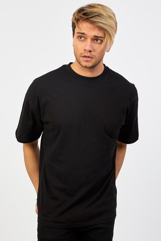Siyah Oversize Düz T-shirt