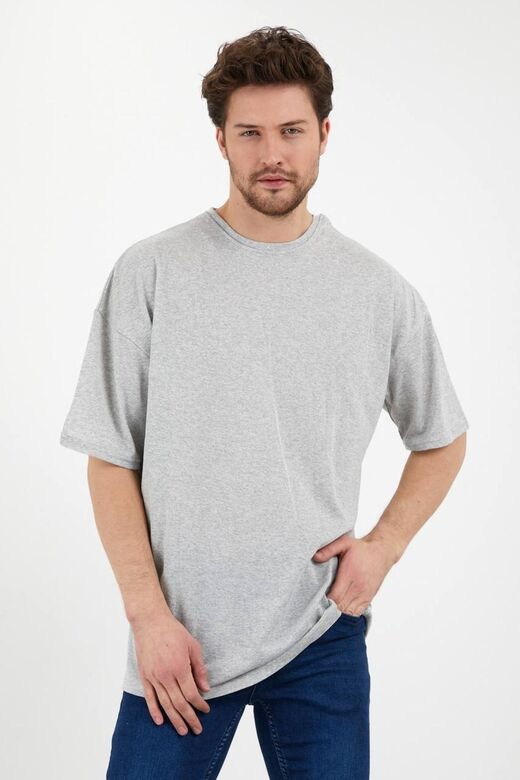 Unisex Soft 3’lü Paket Oversize Beyaz - Gri - Toz Pembe T-shirt