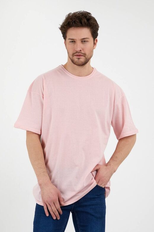 Unisex Soft 3’lü Paket Oversize Beyaz - Gri - Toz Pembe T-shirt