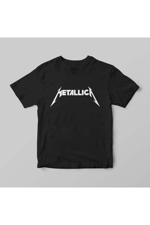 Unisex Siyah Metallica Tshirt