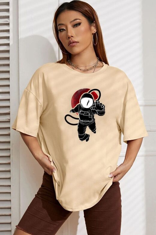 Unisex Nasa Baskılı T-shirt