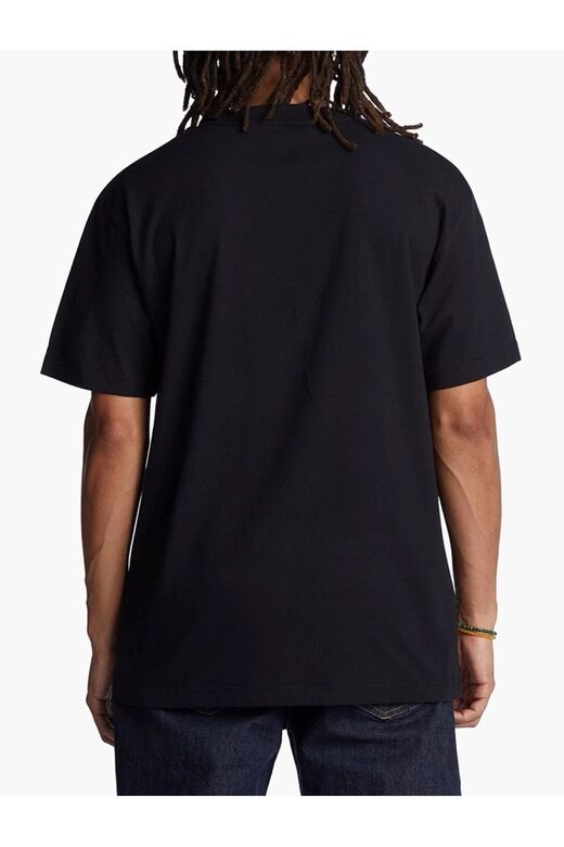Erkek/kadın Unisex Siyah Oversize Bisiklet Yaka Tişört