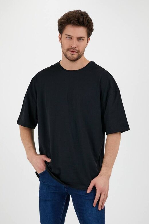 Unisex 5’li Hazır Paket Siyah - Beyaz - Gri - Lacivert -haki Oversize T-shirt