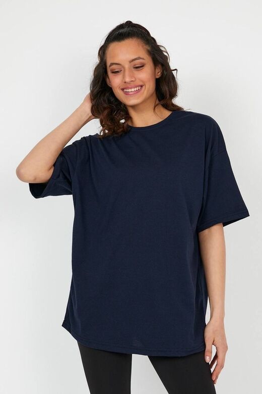 Unisex 3’lü Lacivert - Haki - Kırmızı Oversize T-Shirt