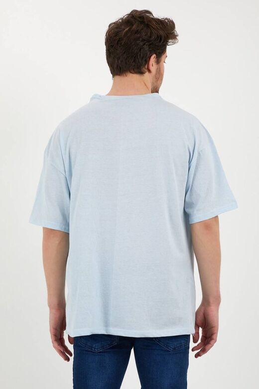 Unisex Pamuk Bisiklet Bebe Mavisi Oversize T-shirt