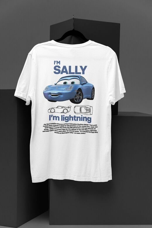 I'M SALLY & MCQUEEN Car Detail Unisex T-Shirt (TEK ADET FİYATIDIR.)