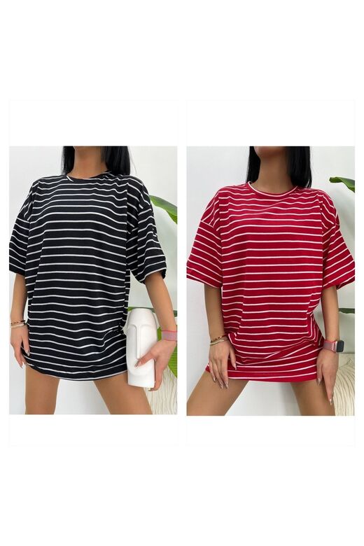 2 Li Kadın Oversize T-shirt