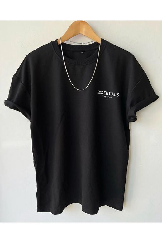 Erkek Baskılı Bisiklet Yaka Kısa Kollu T-shirt