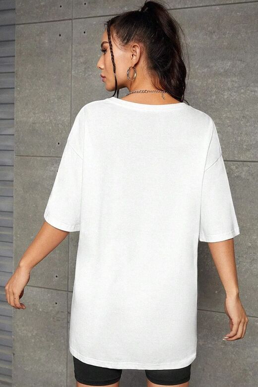 Unisex Tutulma Baskılı Oversize Boyfriend T-Shirt